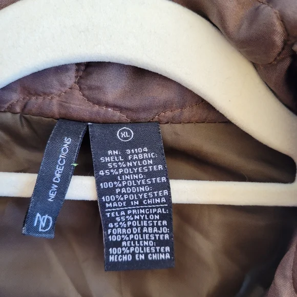 New Direction Bronze Quilted Vest Size XL - Picture 3 of 3